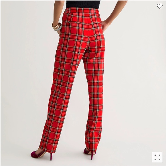 J.Crew:  Full-length Kate straight-leg pant in Good Tidings plaid wool  *NWT* - Picture 2 of 3